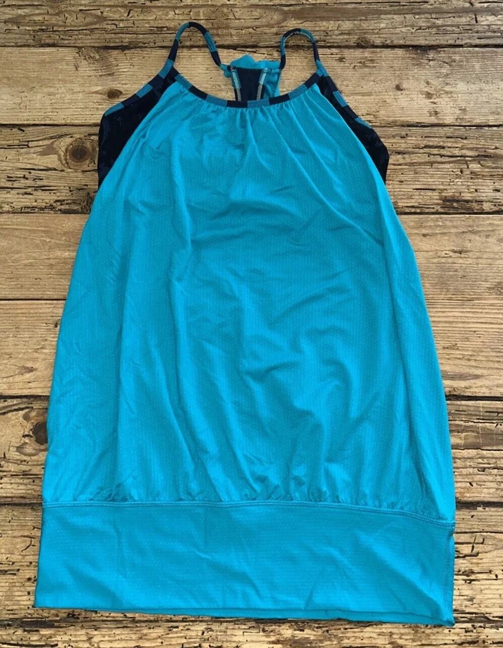 Lululemon Women’s Size 4 Surge/Boroque Inkwell Micro Stripe No Limits Tank EUC